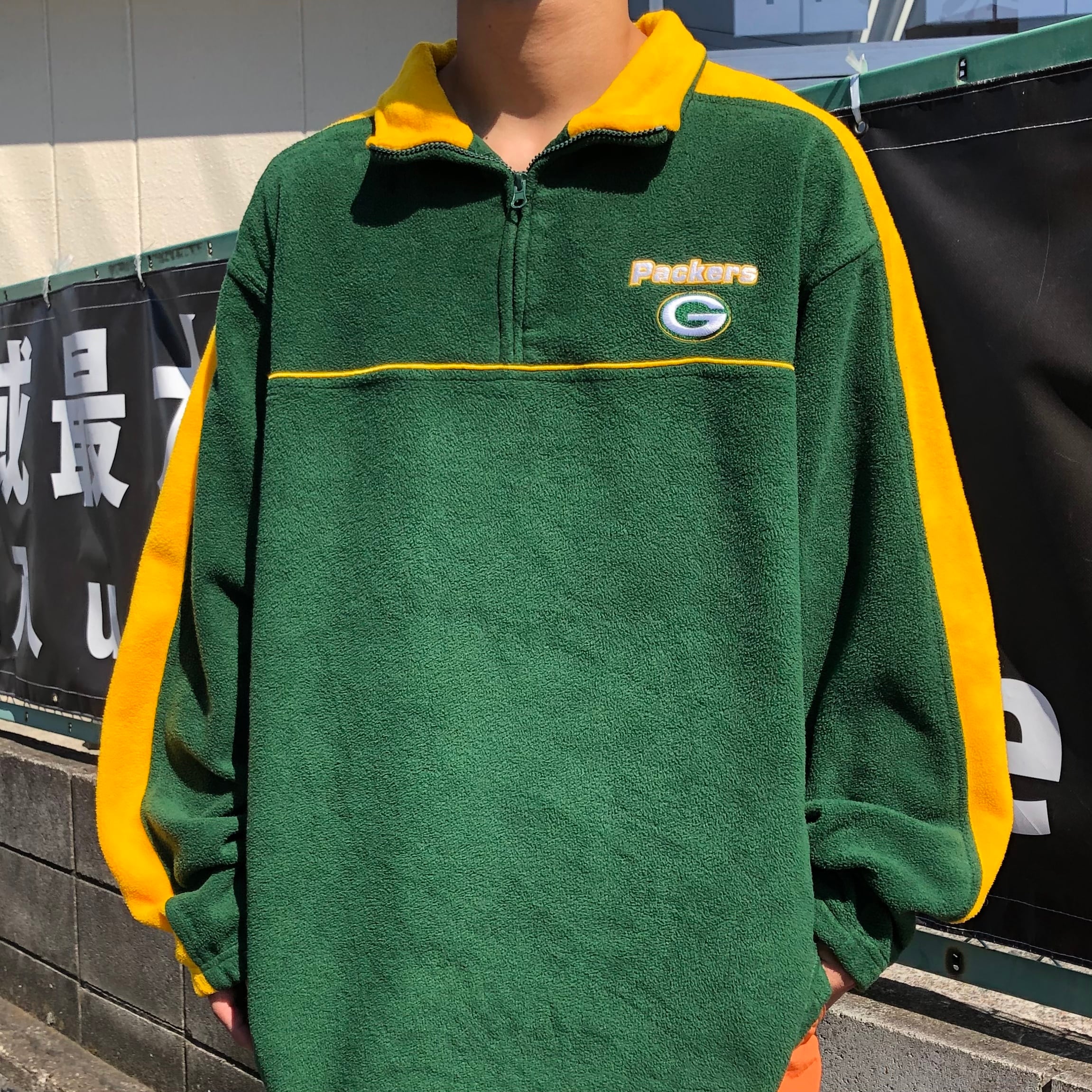 Reebok NFL Packers ハーフジップ スウェット 刺繍 レア