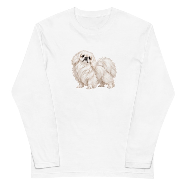 ペキニーズ クラシック ホワイト ロングスリーブTシャツ P0003
