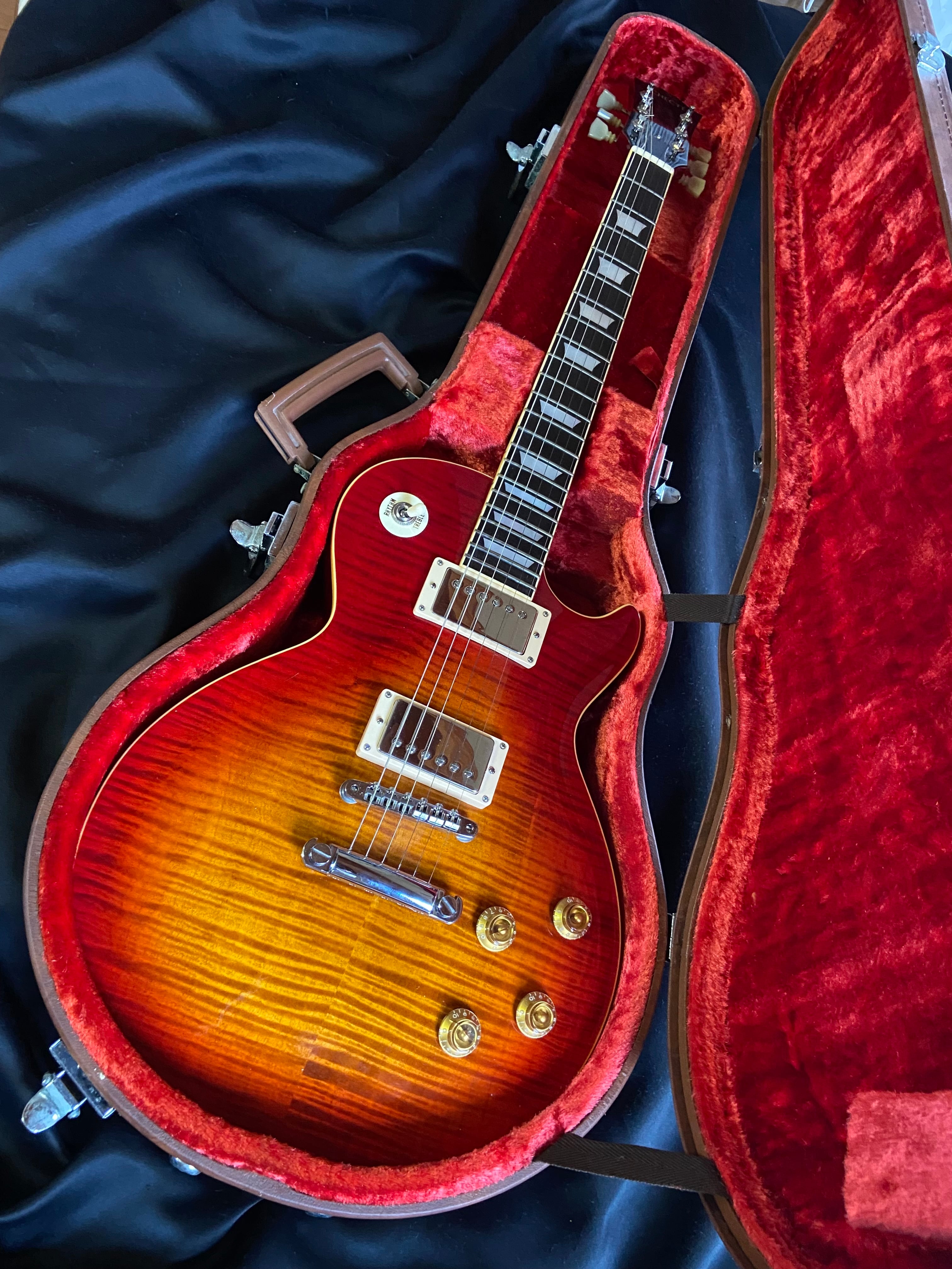 レスポールシェクタータイガーフレイムホンジュラスローズ指板1993年