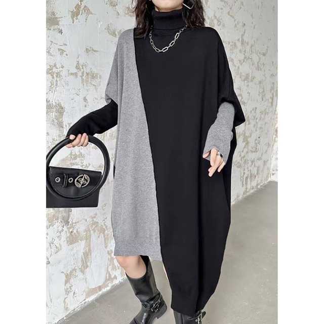 Asymmetric color block one piece【4color】 C1633
