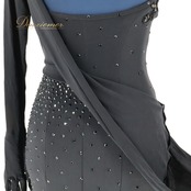 社交ダンス 衣装 ラテン ドレス ワンピース ラテンドレス HIROKO YAMAGUCHI ヒロコヤマグチ ブラック系 黒 デモ 競技 パーティ 発表会 おしゃれ デザイン レース フォーマル 競技会用 ステージ衣装 レディース 女性用 フィット感