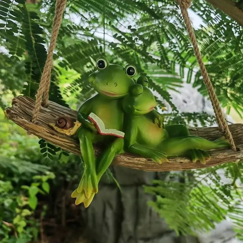 木製カエルオーナメント 緑色 ガーデンオーナメント｜FROG(フロッグ)｜カエル雑貨