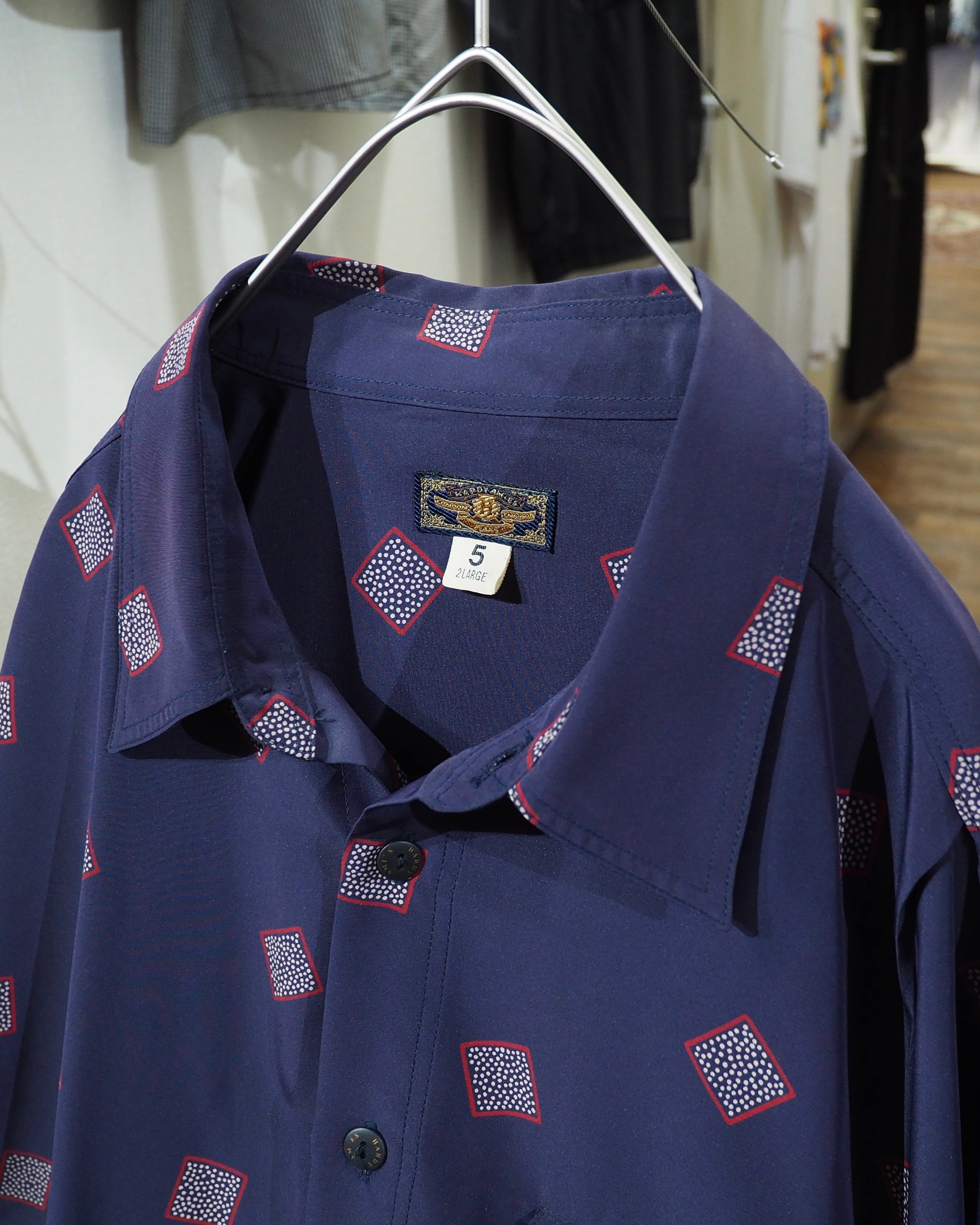 1990s Beautiful Bewitching Purple All Over Pattern vintage Drape Loose Shirt