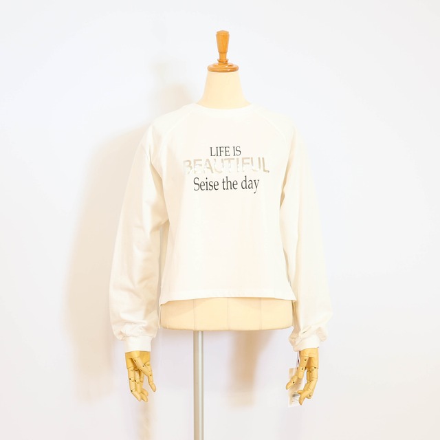 【PASSIONE(パシオーネ)　616958】箔プリントロゴTシャツ