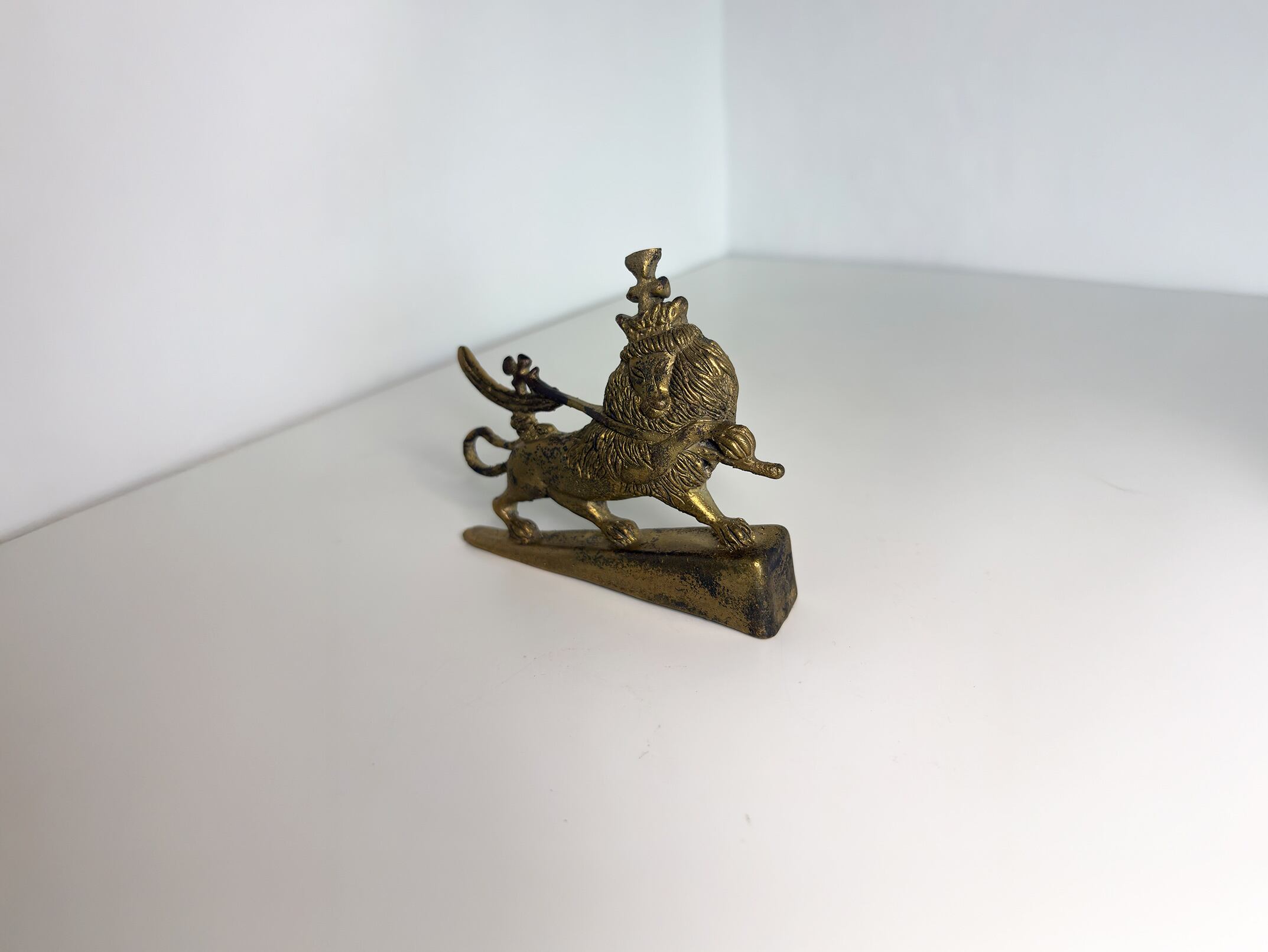 エチオピア ジュダ ライオン 金属 オブジェ (S)｜アフリカンアート