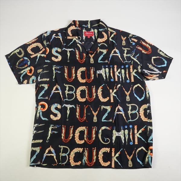 Size【L】 SUPREME シュプリーム 18SS Alphabet Silk Shirt 半袖シャツ 黒 【中古品-良い】 20760549