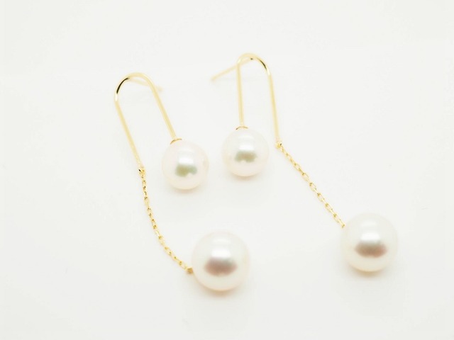 K18 7.0/8.0ミリ アコヤパールピアス