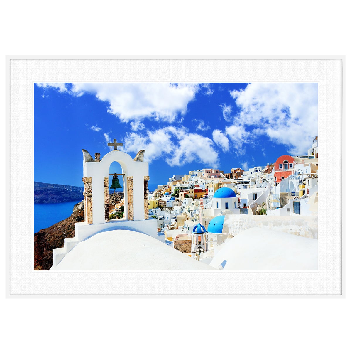 ギリシャ 風景写真 サントリーニ島 インテリアアートポスター額装 AS0355