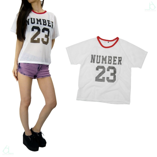 23ナンバリングメッシュTシャツ CMT-746 【即納】