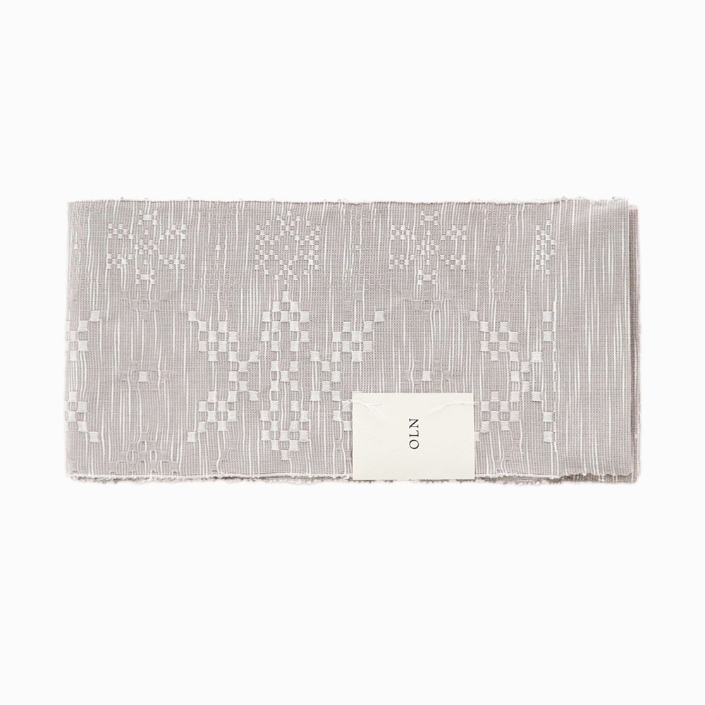 半巾帯 en coton「雪花（せっか）」 snow gray | OLN web shop