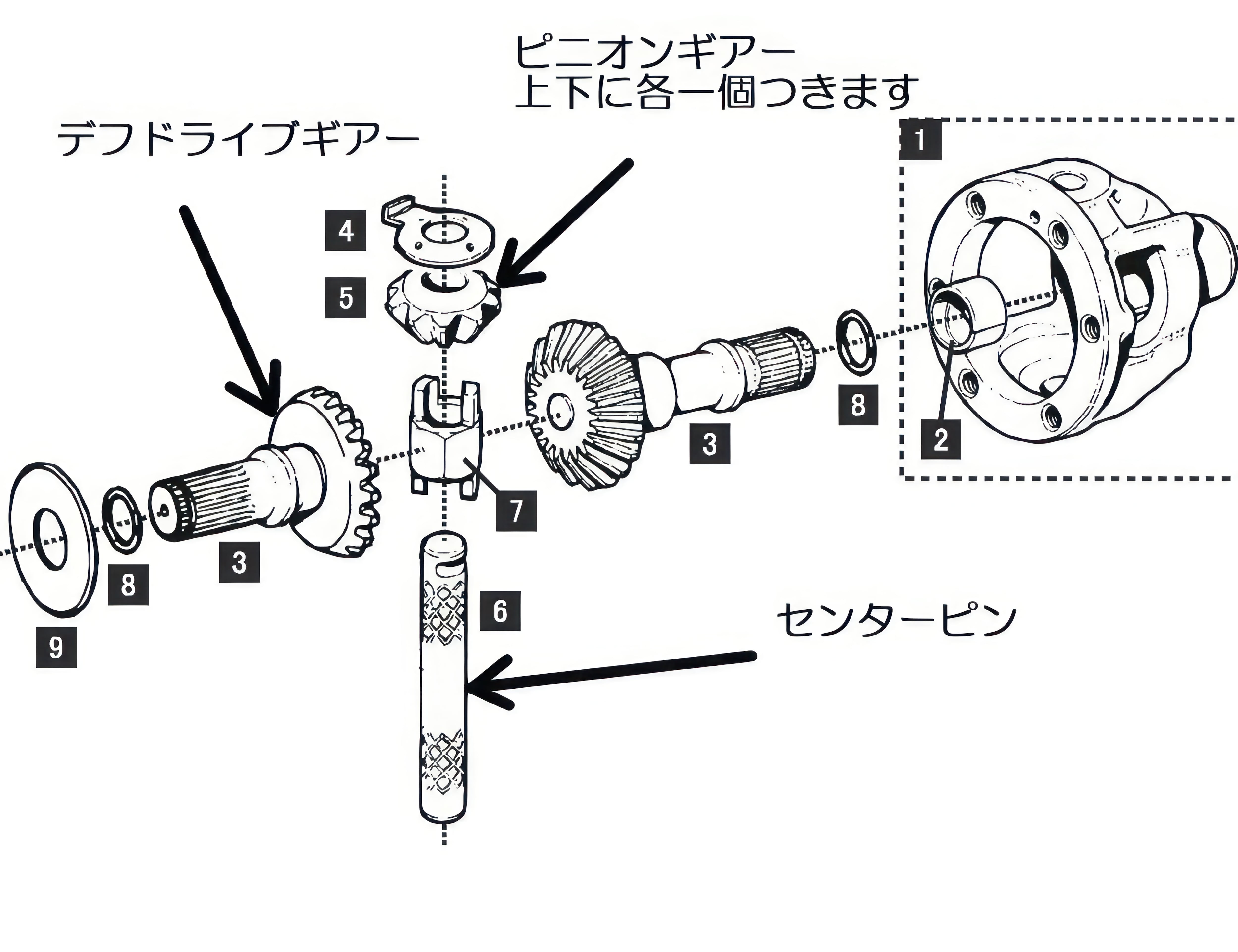 純正 ピニオン ギア & デフセンターシャフトピンSET 純正NOS 純正 ピニオン ギア & デフセンターシャフトピンSET 純正NOS