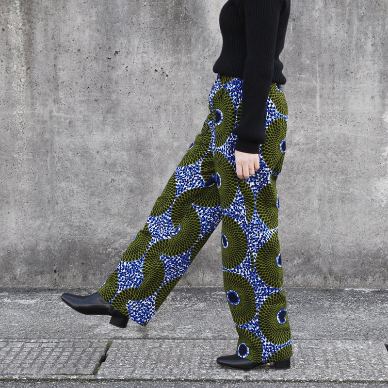 アフリカンプリントのイージーパンツ（ ストレートシルエット