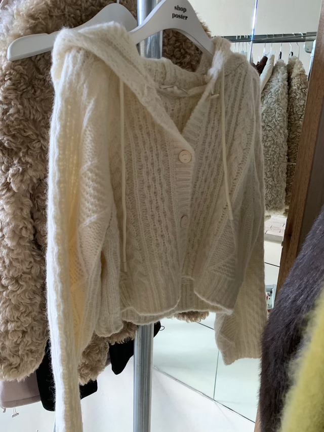 (予約) poster / Hood alpaca cardigan 3color