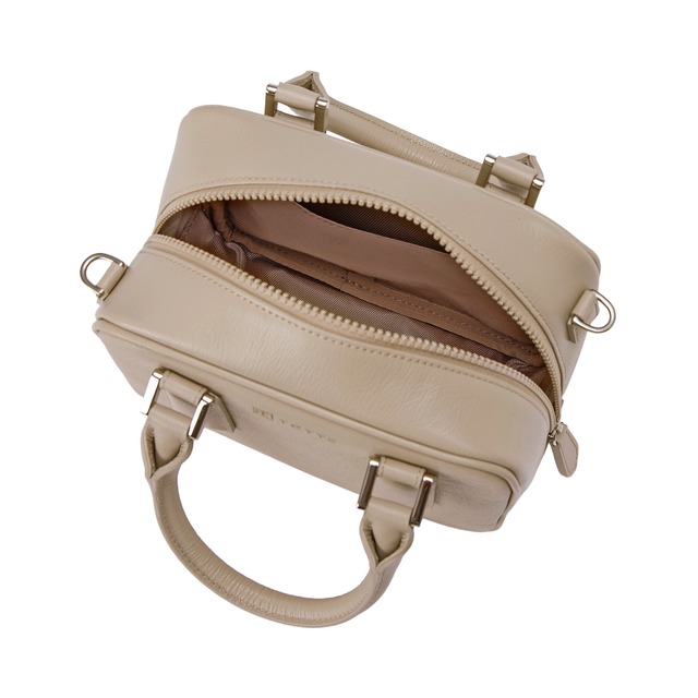 ミニボストンバッグ 2WAY ショルダーバッグ レザー［MBC025］Beige ベージュ