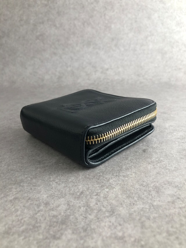 Yves Saint Laurent イヴ・サンローラン 財布 ブラック YSL レザー ２つ折り vintage ヴィンテージ オールド xjddhr
