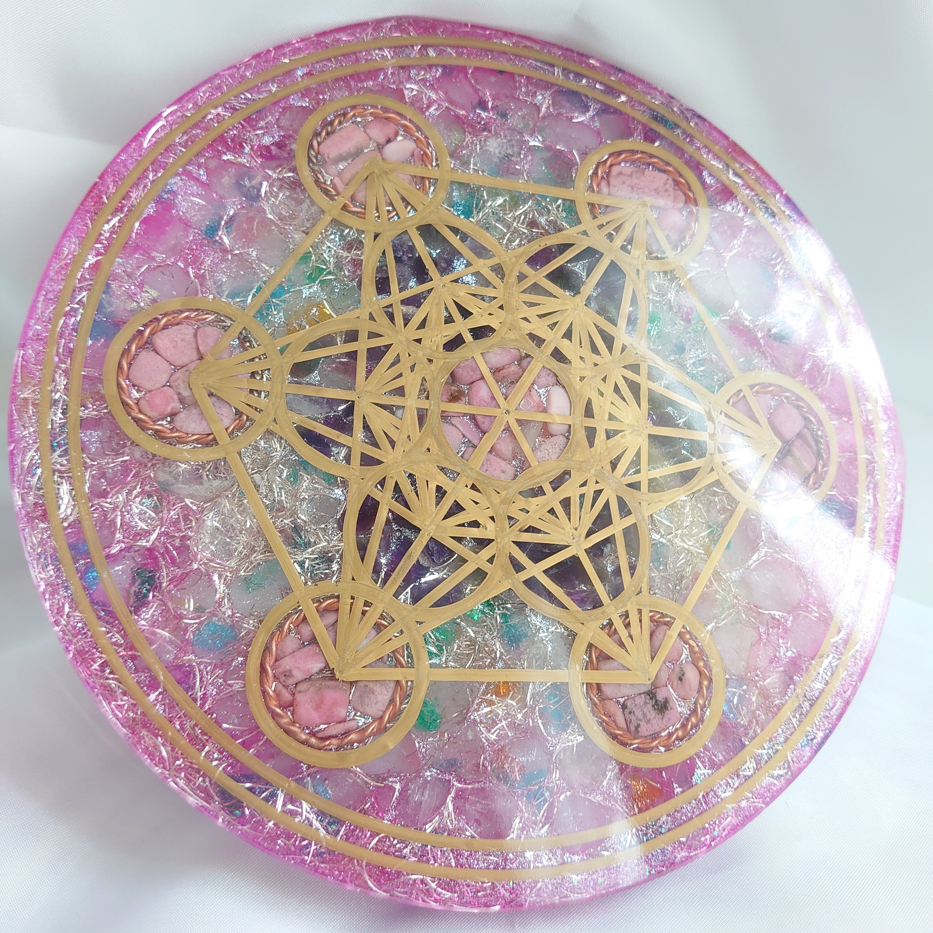 プレート～浄化して向上させる～神聖幾何学メタトロンキューブ18cm