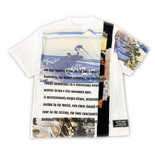 【tshirts209】M size  KIMONO &  print T-SHIRTS white