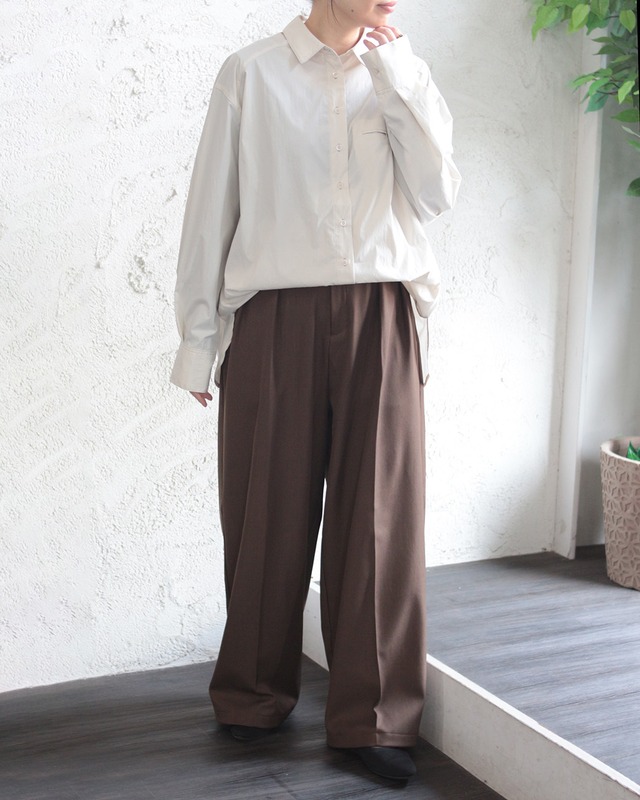 【hunch】ポリエステルブロード 丈2WAYシャツ　(251097)