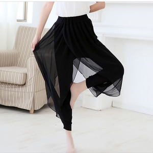 シアー生地重ね レディース パンツ ボトムス サルエルパンツ ジョガーパンツ ハーレムパンツ風 膝下 アンクル丈 クロップド丈 ドッキング ハイウエスト 透け感 シースルー 薄手 異素材ミックス きれいめ シンプル カジュアル 上品 おしゃれ こなれ感 個性的 存在感 ダンスウエア レッスン着 バレエウエア 無地 春 夏 お出かけ 休日 エクササイズ ストレッチ 運動 楽ちん 体型カバー 脚長 普段使い 着回し S M L XL 2XL 3XL 4XL 5XL 大きいサイズ ゆったり ブラック モノトーン