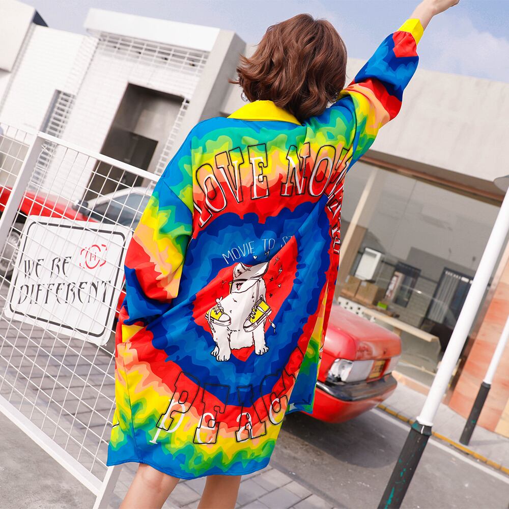 トップス シャツ Ｔシャツ カラフル おしゃれ 可愛い 猫 キャラクター 