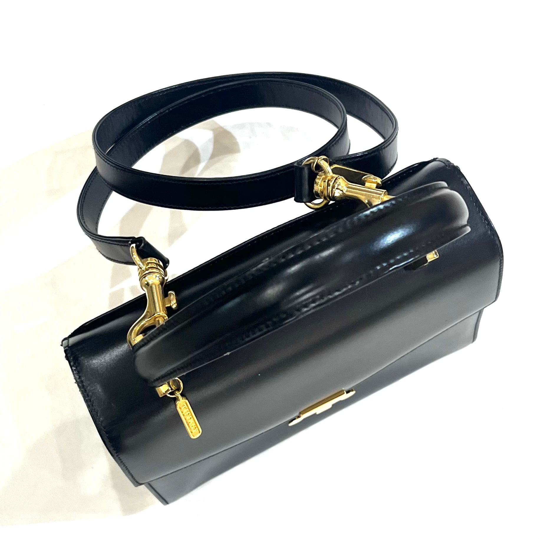 TIFFANY&CO.】2613 本革レザー 2WAYショルダーバッグ レザー ブラック