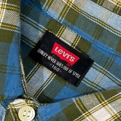 Levis リーバイス チェック 長袖 ネルシャツ 160/ブルー系 メンズ ビンテージ