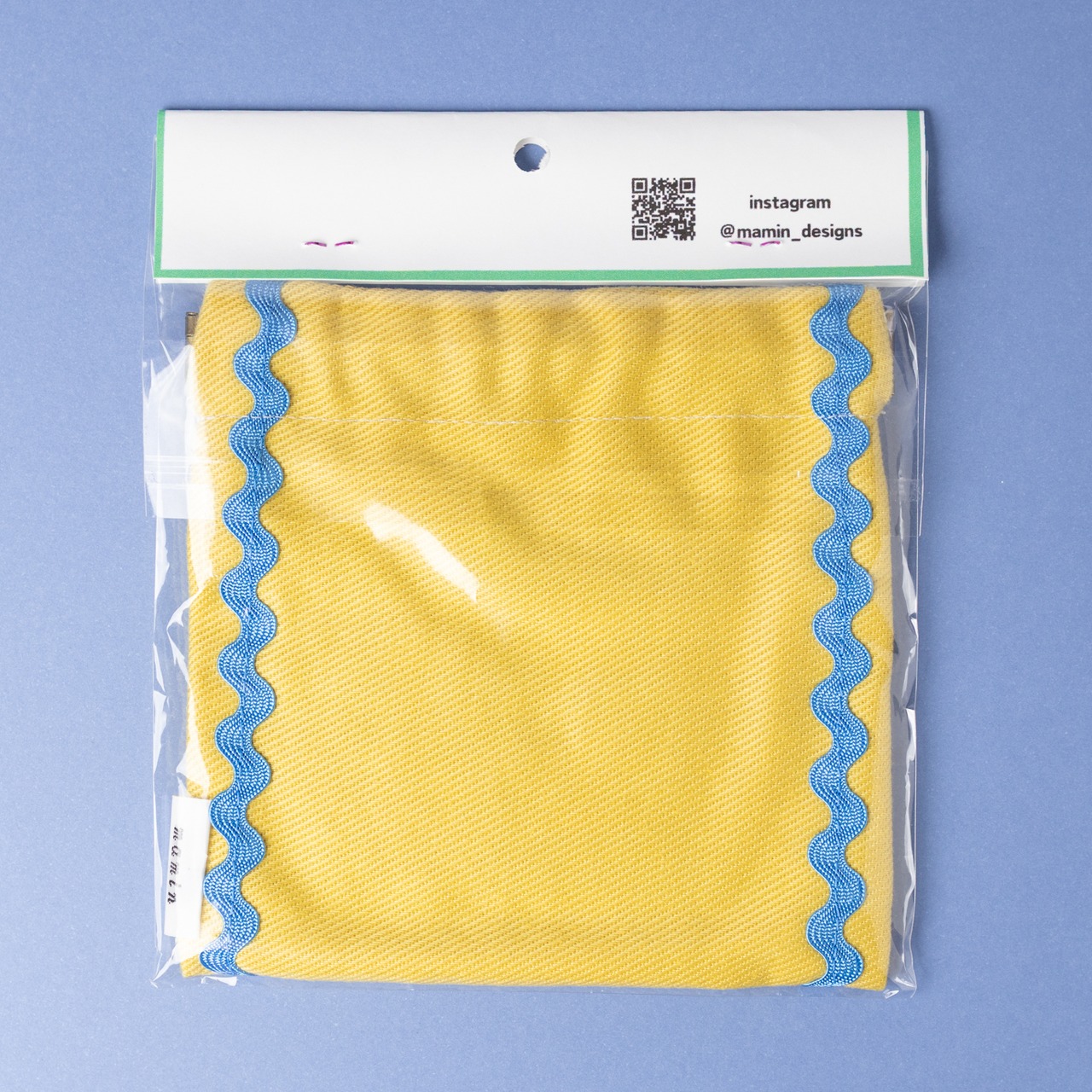 < mamin > 刺繍ミニポーチ - yellow