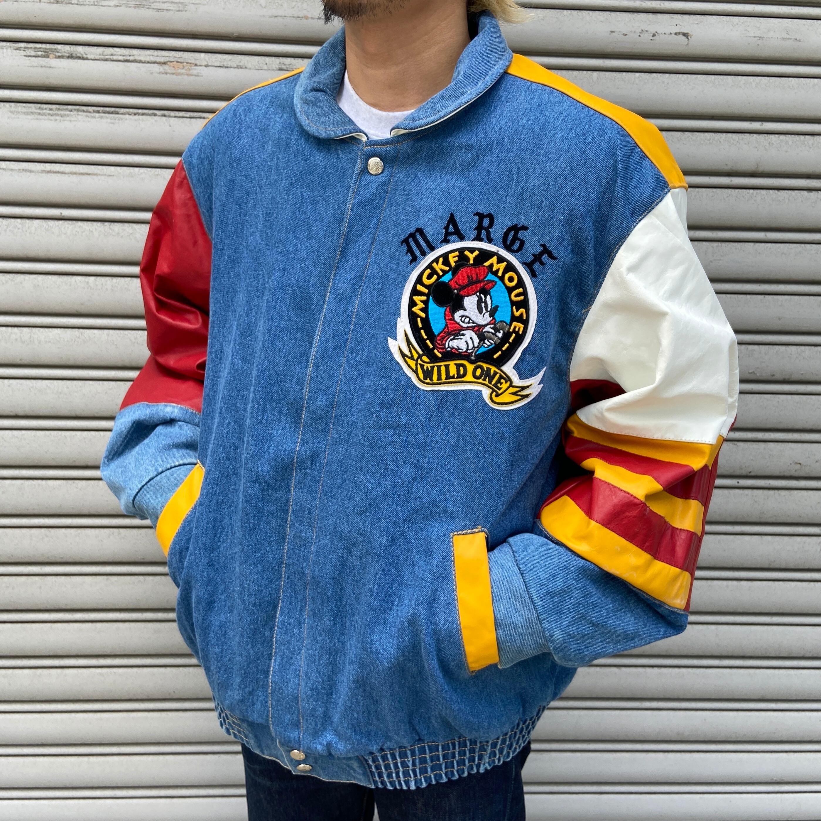 00s Levi's シルバータブ デニムスタジャン バーシティジャケット S