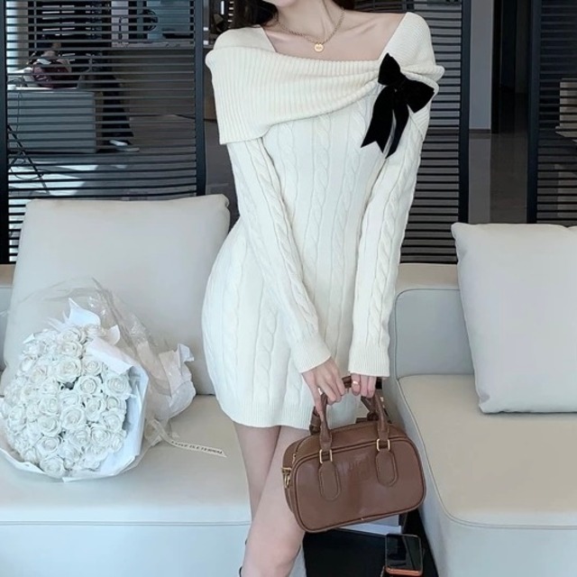 スイートオフショルワンピ　C256