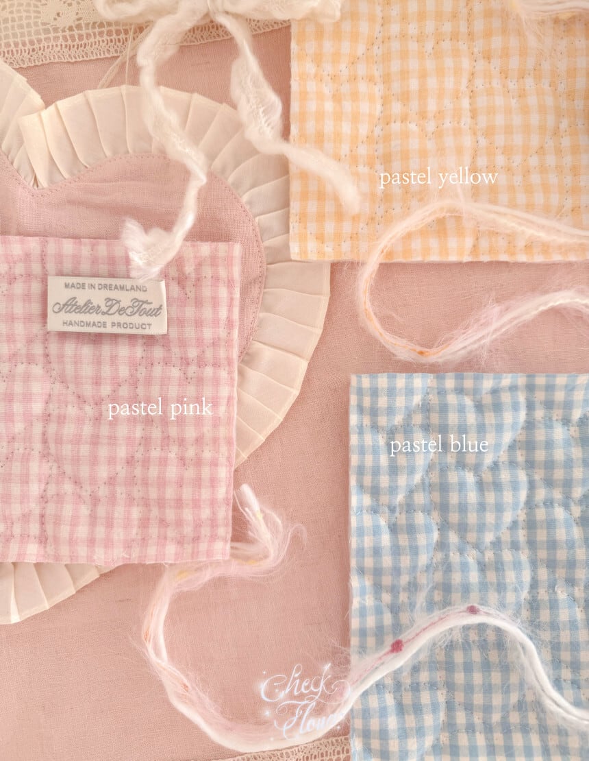 【予約】プチチェック　ハートキルティング生地 26SS