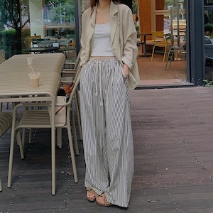 striped easy pants