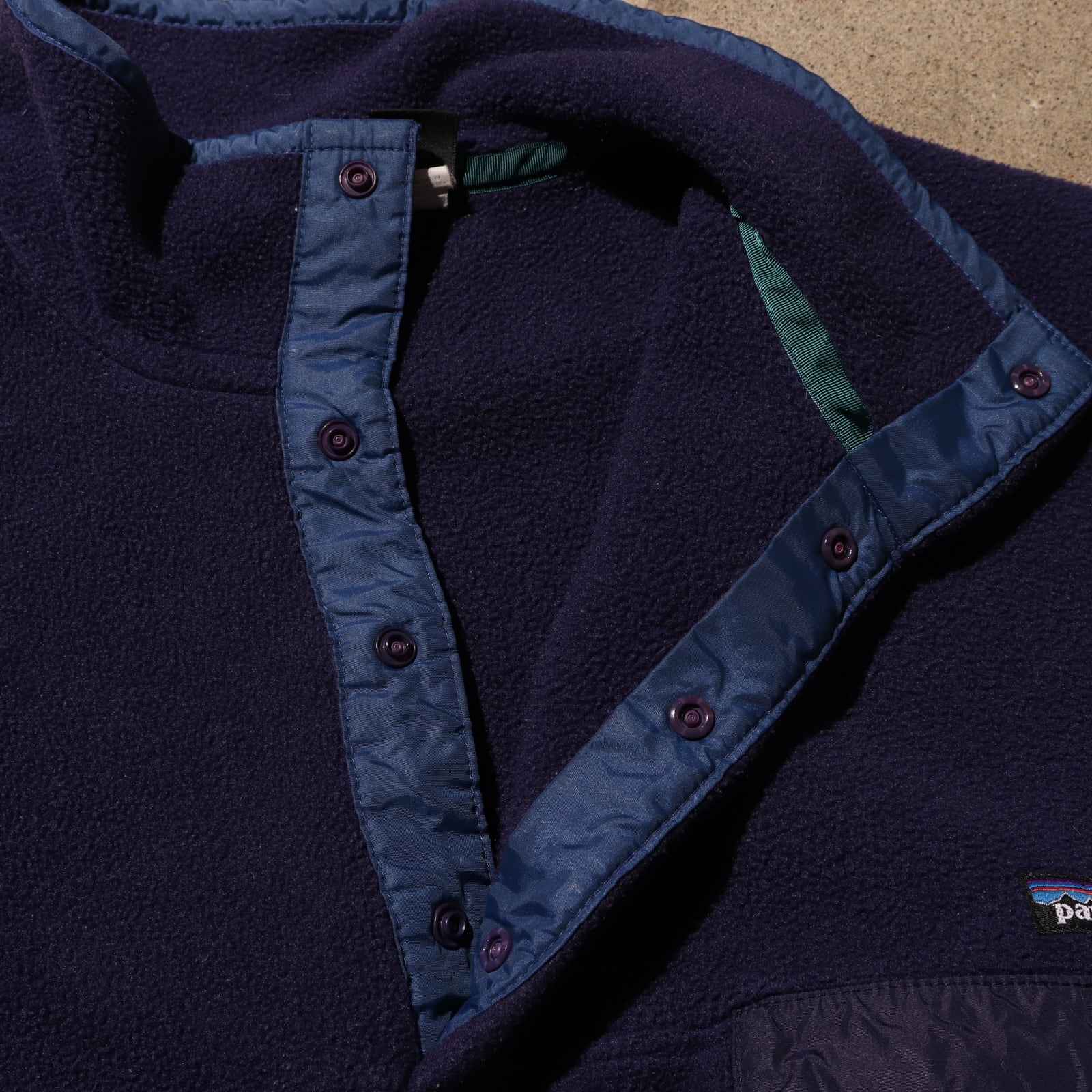 極美品 XL USA 95年 ネイビー スナップT Patagonia パタゴニア 紺色 紫