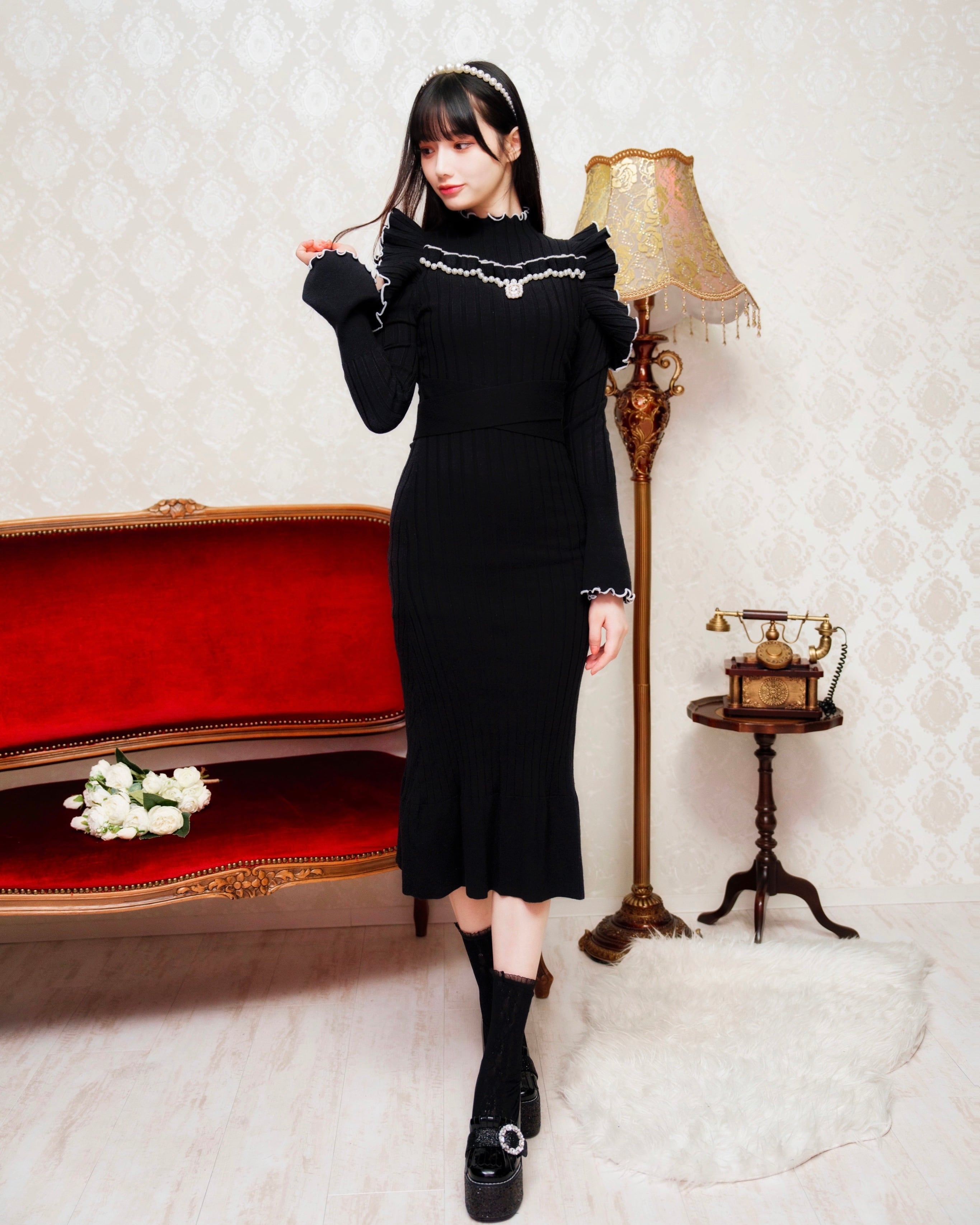 【ManonMimie】Mermaid Like Long Knit OP | Manon Tokyo