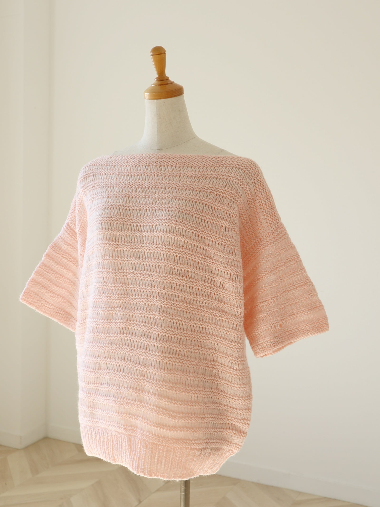 crochet design knit tops(PINK)