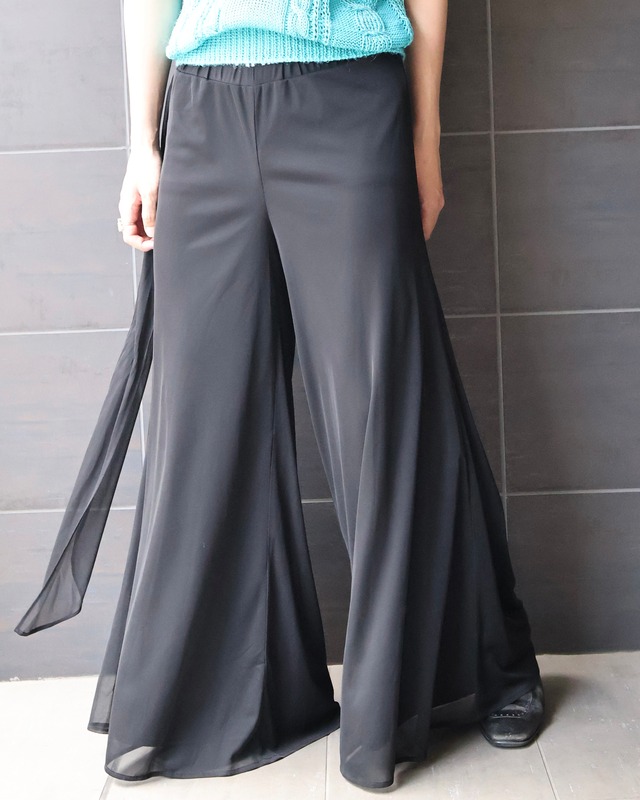 double face sheer palazzo pants