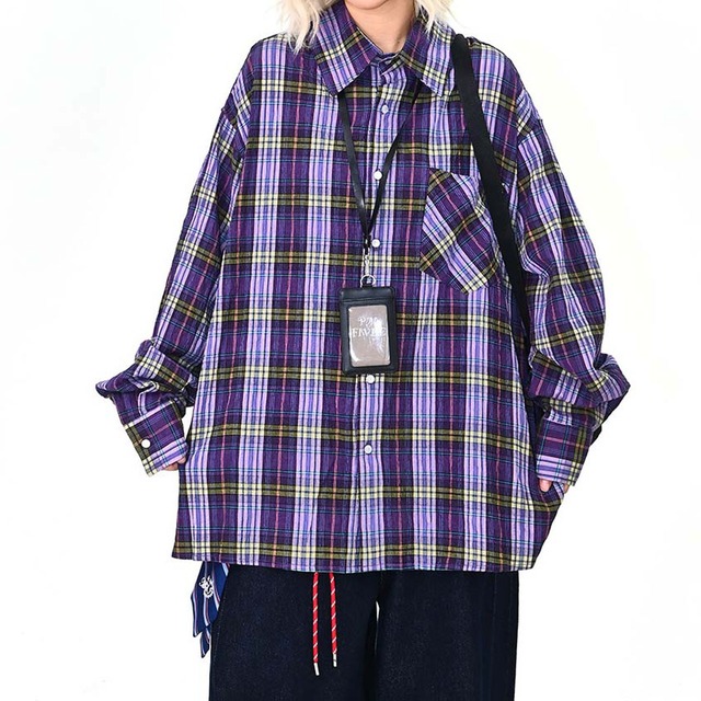 タータンパターンオーバーシャツ   R01494