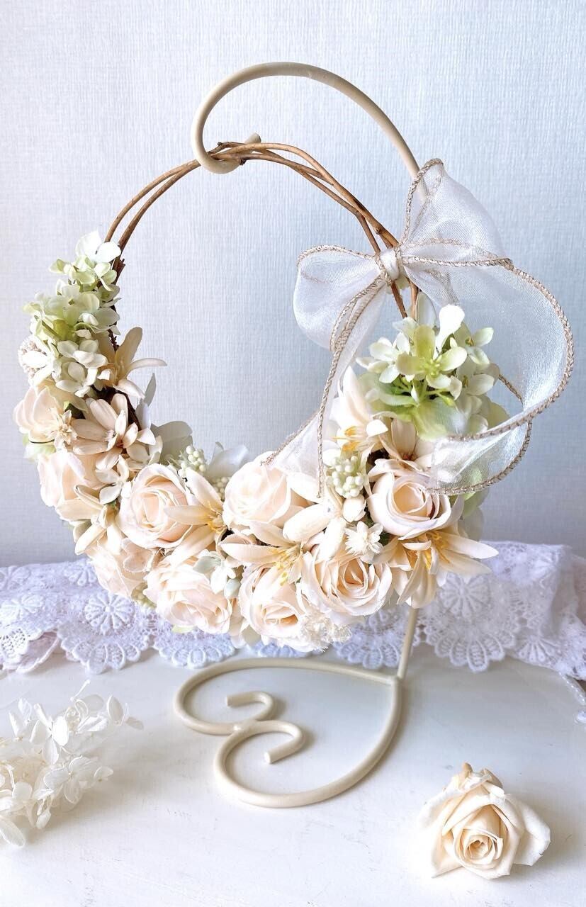 【サーモンピンクの薔薇・ハーフリース】約22㎝