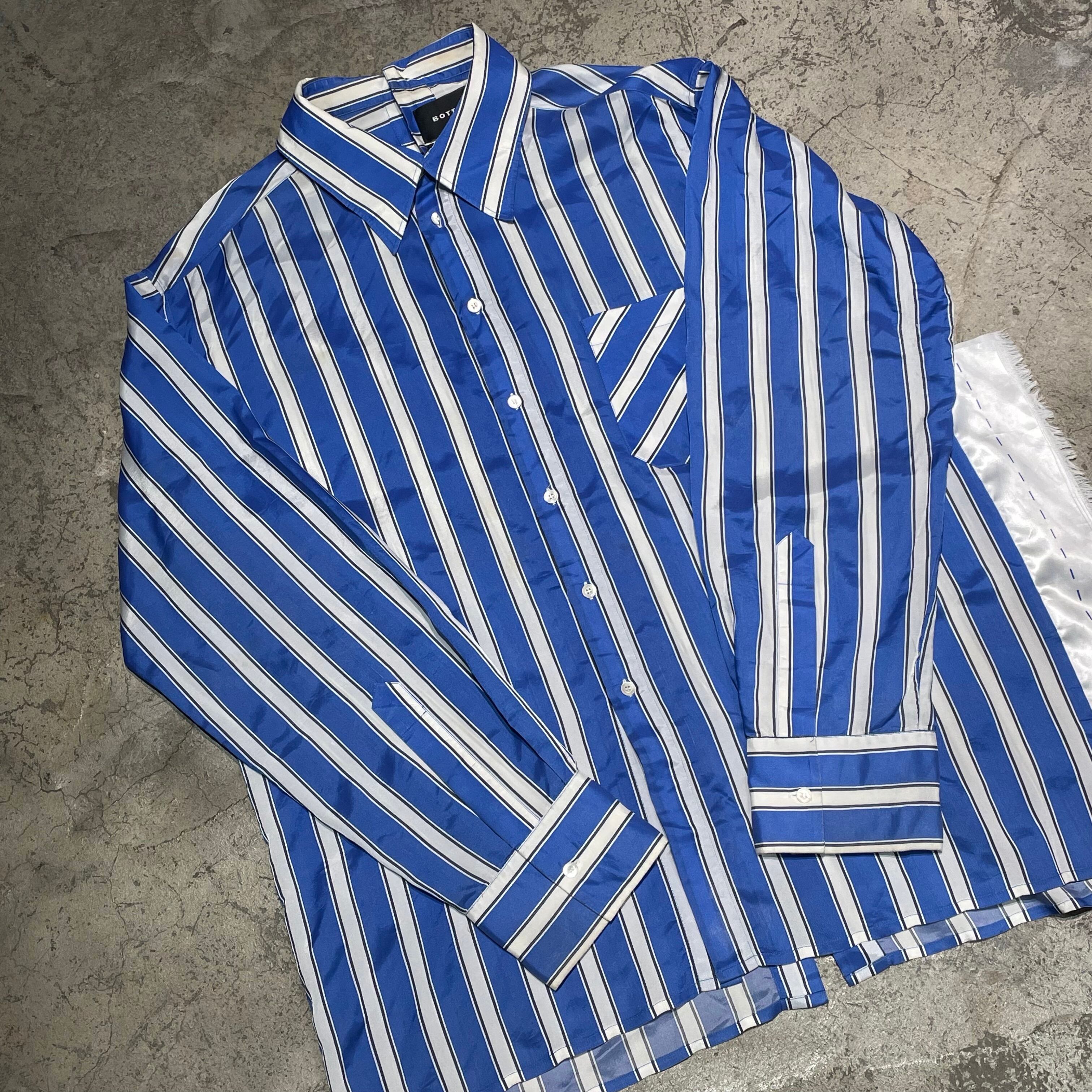 BOTTER ボッター 19AW SIDE LABER LINING SHIRT ストライプシャツ 
