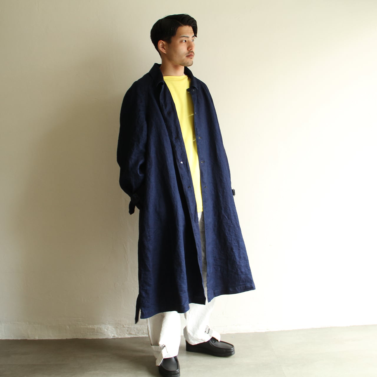 OUTIL MANTEAU UZES BLACK INDIGO - アウター