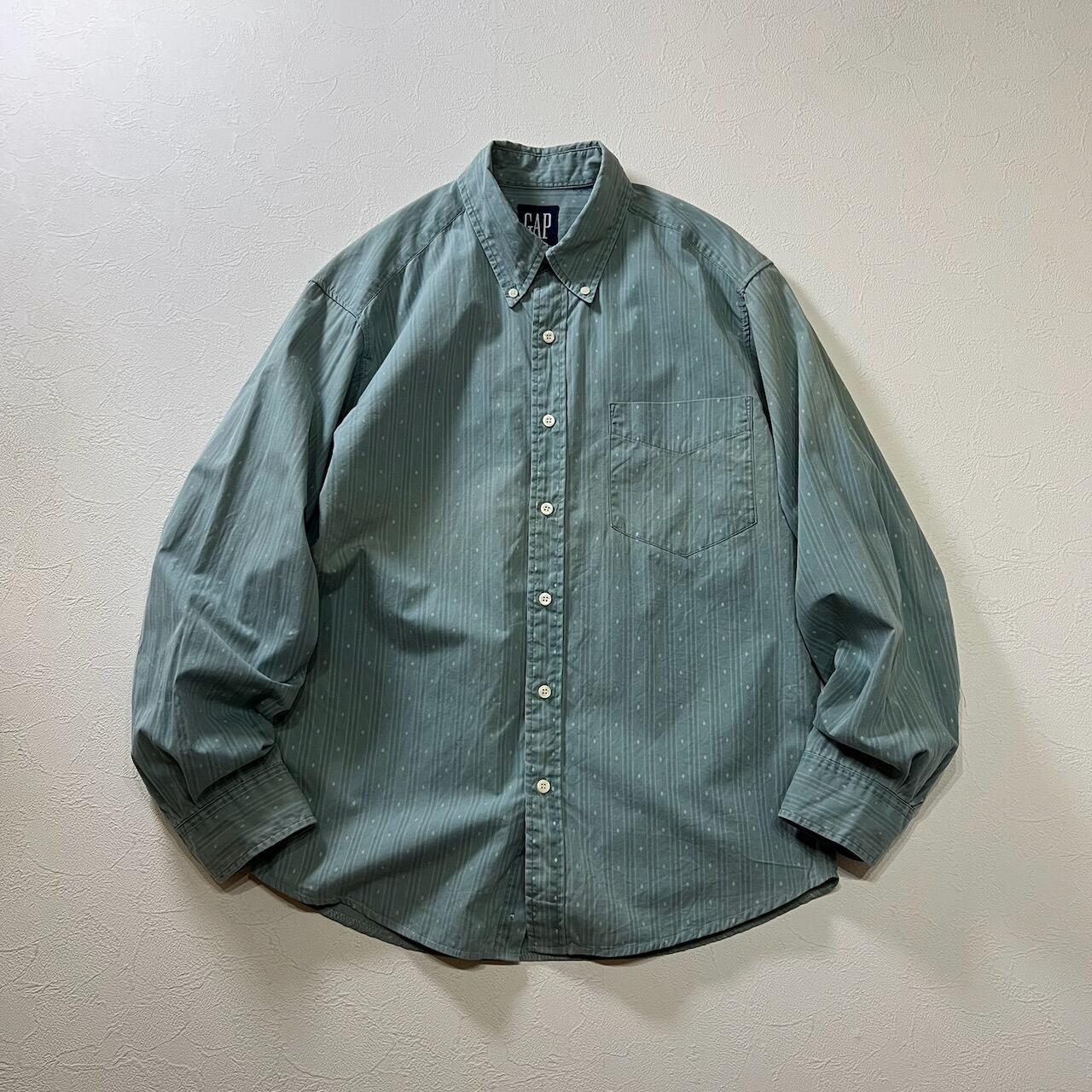 90s Ralph Lauren CLASSIC FIT シアサッカー BD ストライプ 長袖シャツ