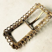 19世紀 France 9c 金のマーガレットと真鍮製バックル