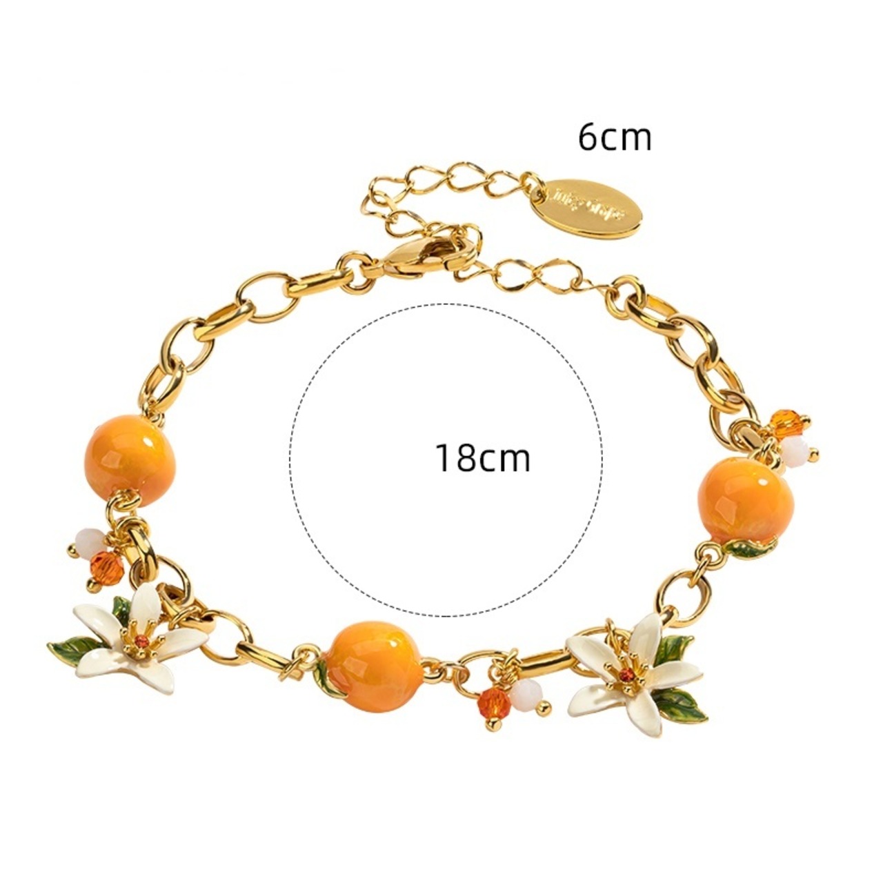 【Orange Series】Orange Flower Bracelet / オレンジ フラワー ブレスレット