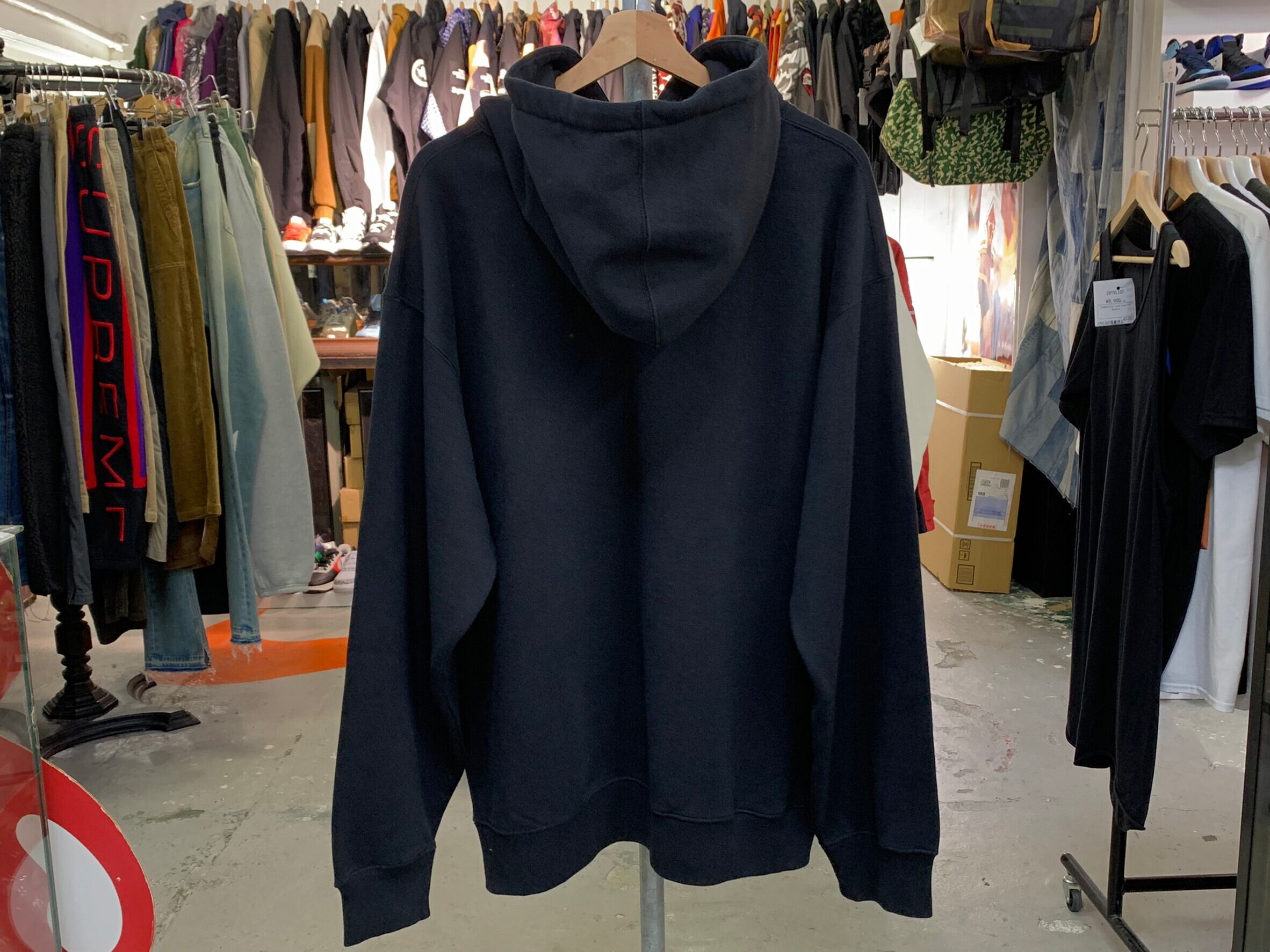 均一PRICE‼ Supreme EMBROIDERED CHENILLE HOODED SWEATSHIRT BLACK XL  