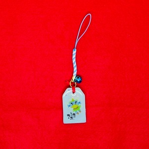 お守り ブルー ストラップ&鈴の色:水色