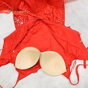 社交ダンス 衣装 スタンダード ドレス ワンピース スタンダードドレス 赤 フリル パーティ 発表会 デモ レース レッド系 フレア スカート ダンスパーティ おしゃれ 発表 会場用 演出用 かわいい ふんわり レディース Mサイズ パーティー衣装 ドレッシー 競技 ダンス衣装