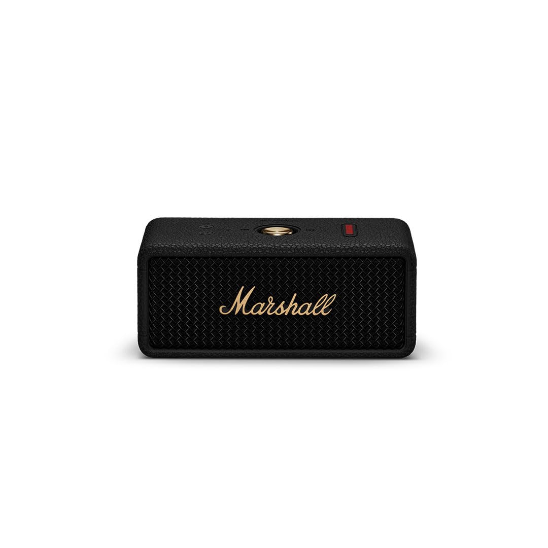 【努力特価】Marshall ワイヤレスポータブル防水スピーカー Emberton III ブラック&ブラス 連続再生32時間/IP67防水仕様/小型/急速充電