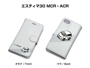 ボディ25色設定　手帳型iPhoneケース トヨタ エスティマ30 MCR・ACR