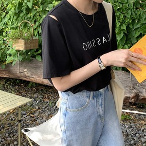 ショルダースリットTシャツ　A1955