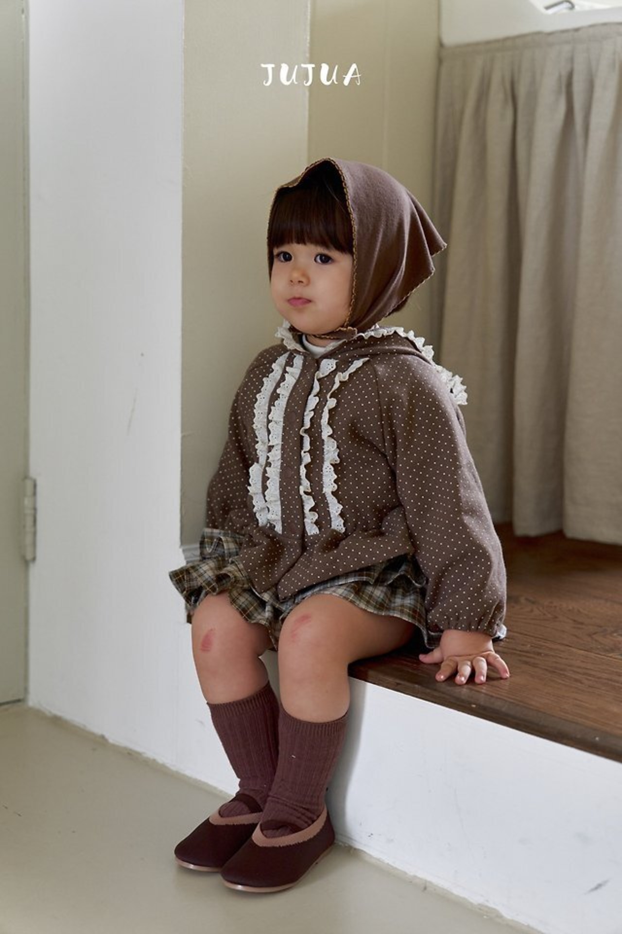 韓国子供服 / JUJUA / 26Autumn / ロマンチックチェック フリルパンツ / 秋服 *XS~XL*