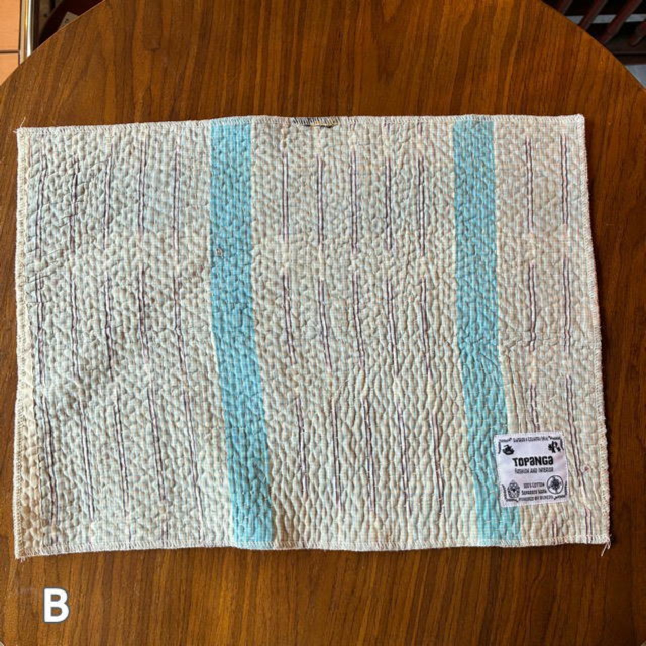 TOPANGA Kitchen India Vintage Lalli Quilt lunch Mat 10Type 　A〜J 30×40cm 　インドヴィンテージラリーキルト　ランチマット 10種　【メール便可】